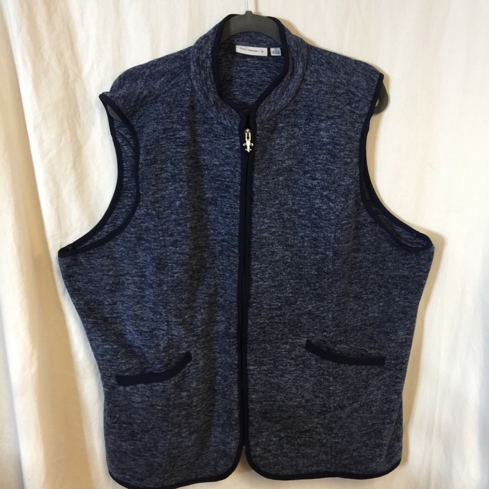 Susan Graver Blue Heather Fleece Vest 2x